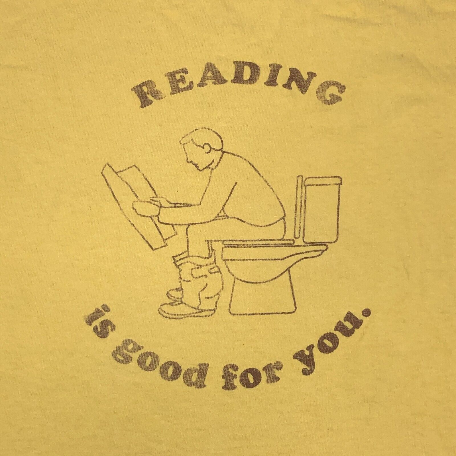 Vintage Sackwear Reading is good for you toilet tee t shirt XL Size US XL / EU 56 / 4 - 2 Thumbnail