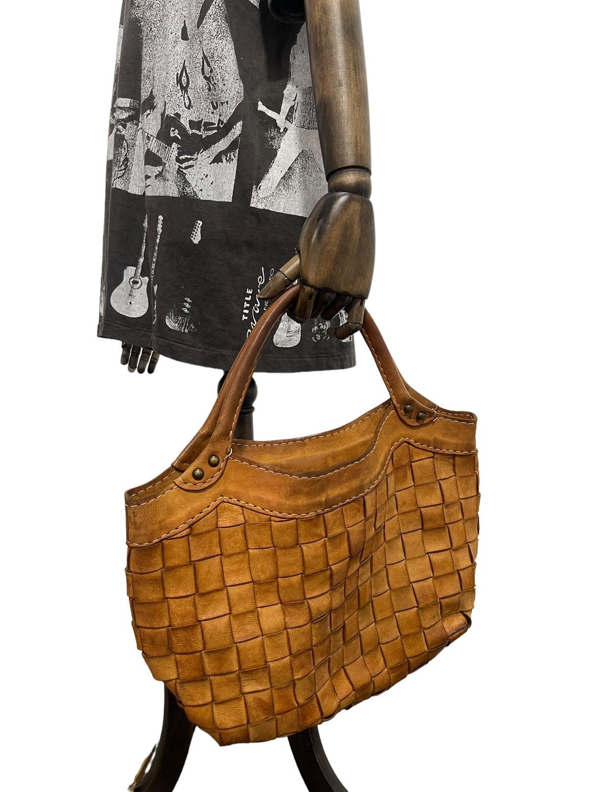 Japanese Brand Full Leather Vtg Robita Japan Intrecciato Weave Tote Bag 1🟩 Size ONE SIZE - 1 Thumbnail