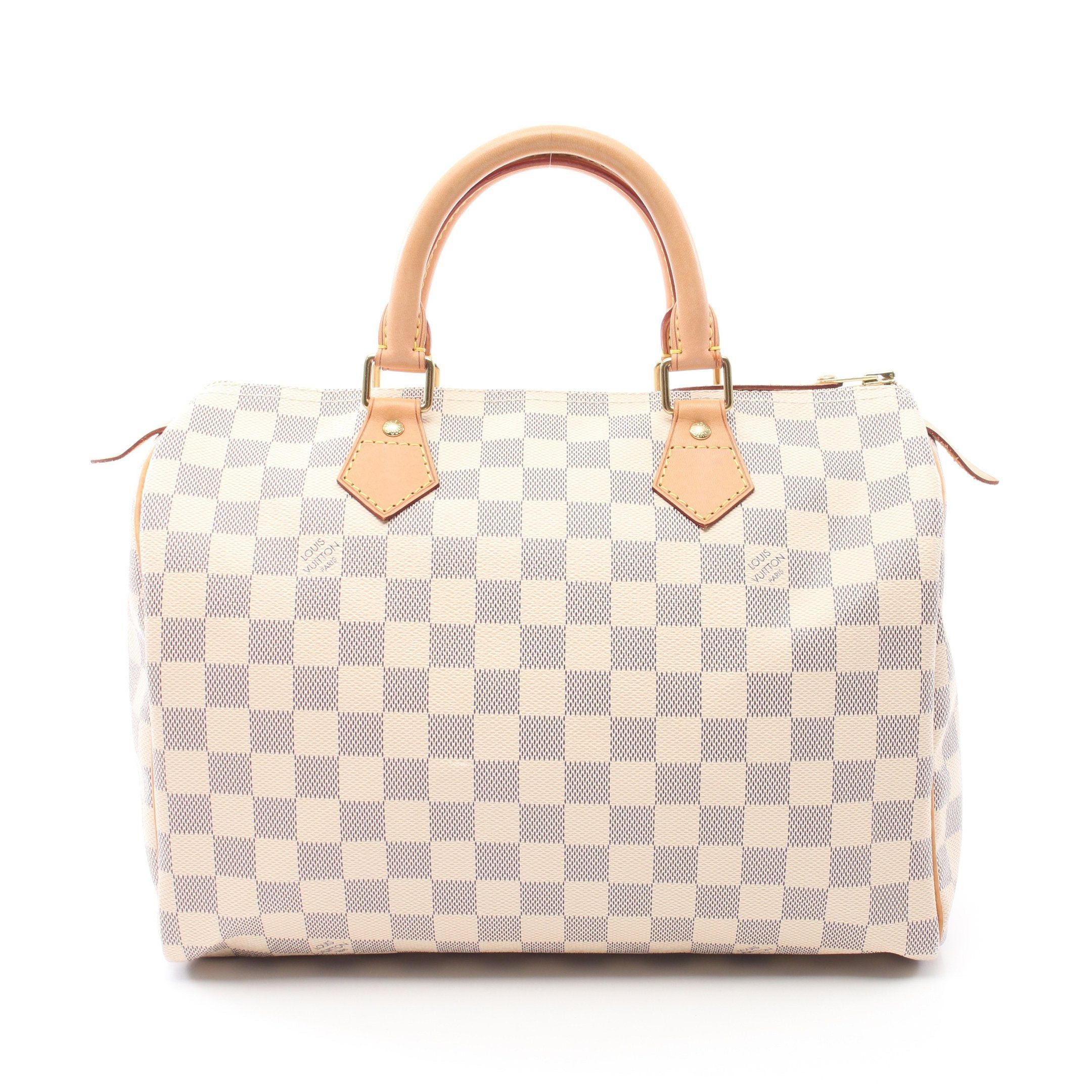 Louis Vuitton Louis Vuitton Speedy 30 Damier Azur Handbag Leather White Size ONE SIZE - 1 Thumbnail
