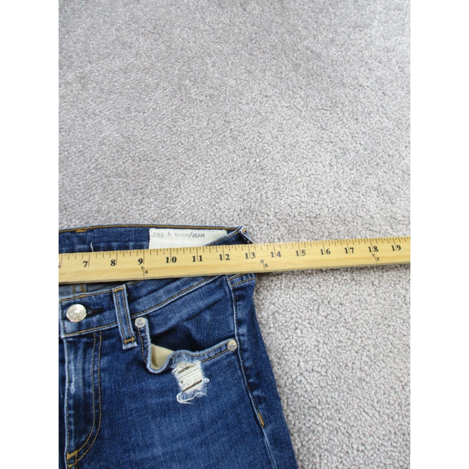 Rag & Bone VINTAGE Rag & Bone Jeans Womens 25 Skinny Low Rise Dark Wash Denim Zipper 90s Girls Size 42" / US 20 - 7 Thumbnail