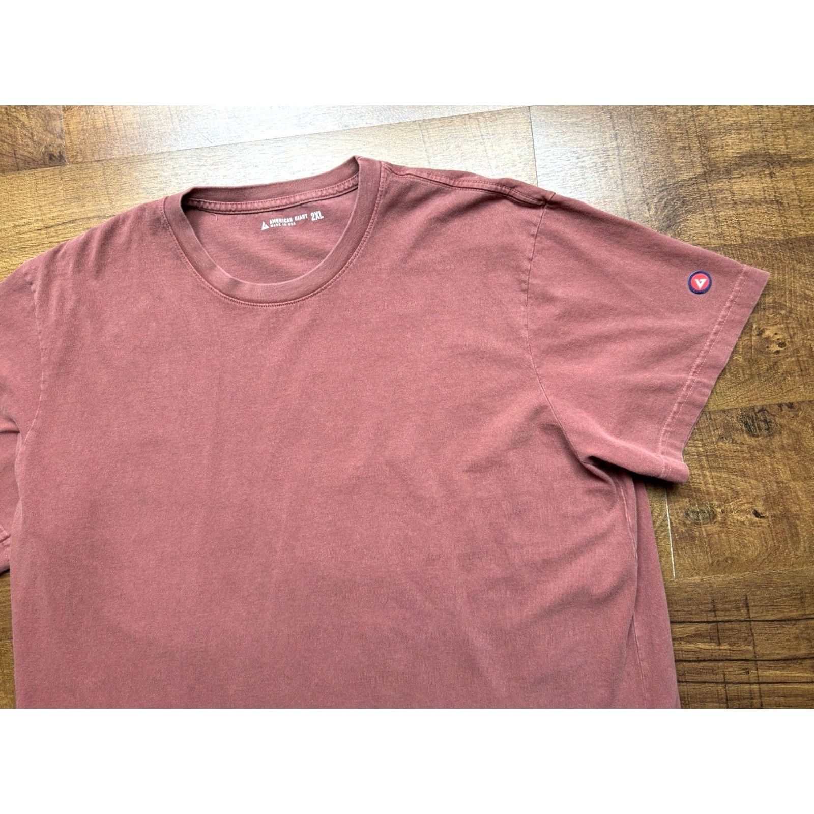 Vintage American Giant Mens Cotton Crew Neck T-Shirt 2XL Brick Red Logo USA Shirt Boys Mens Womens Size US XXL / EU 58 / 5 - 2 Thumbnail
