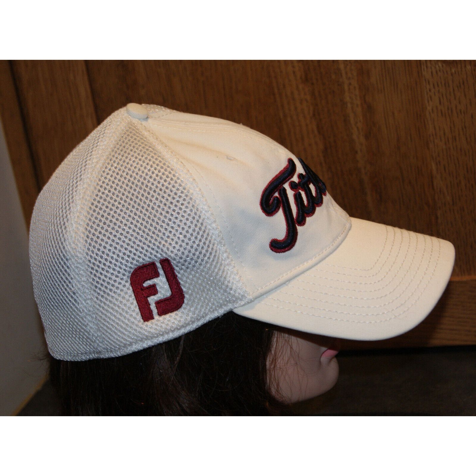 Titleist Titleist New Era FootJoy Golf Hat Cap White L/XL Mesh Fitted Size ONE SIZE - 3 Thumbnail