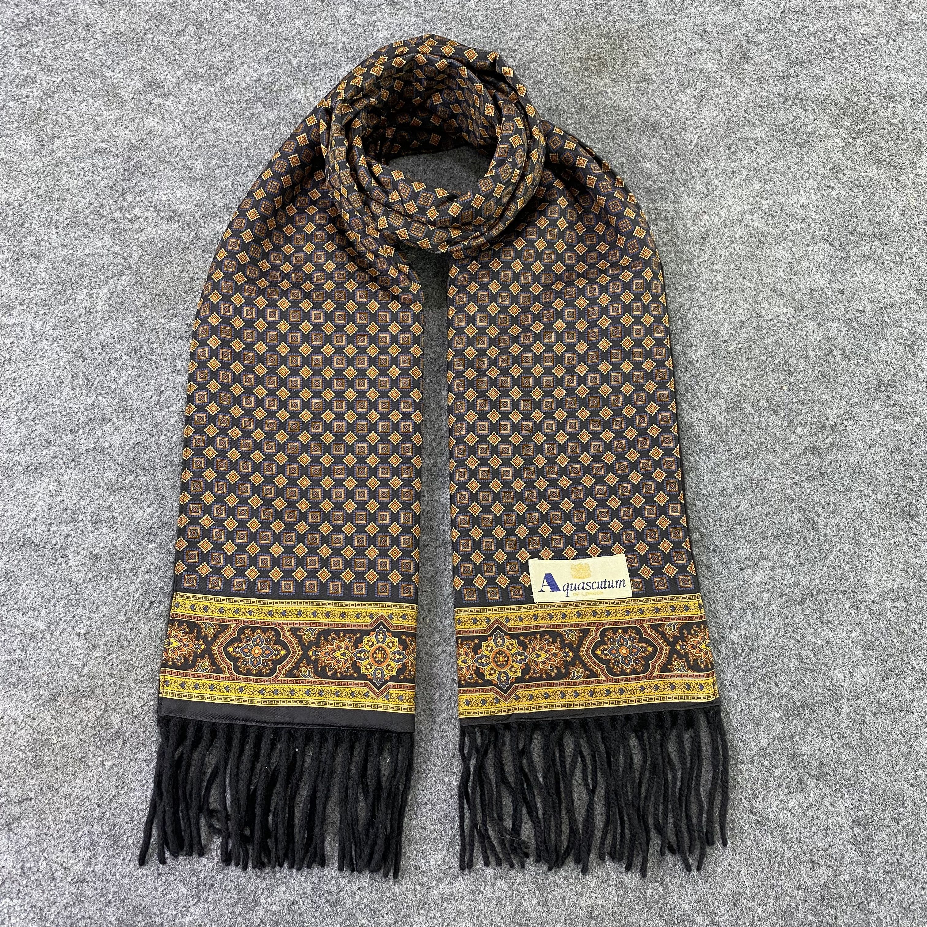 Aquascutum Aquasqutum Silk Scarf / Muffler / Neckwear-K008 Size ONE SIZE - 1 Thumbnail
