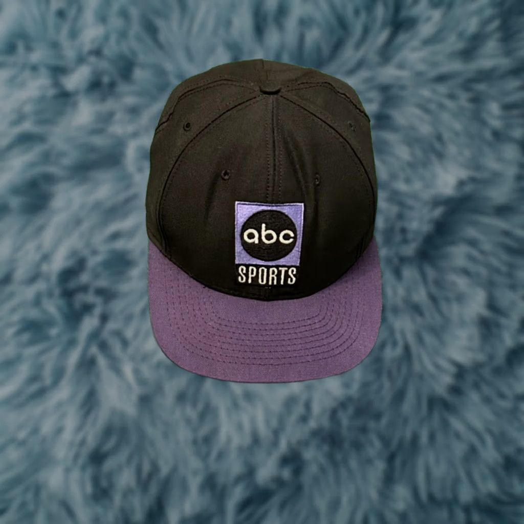 Nutmeg Vintage 90s ABC Sports Logo VTG Snapback Hat Cap Adult Black Purple 1990s Nutmeg Men Size ONE SIZE - 1 Thumbnail
