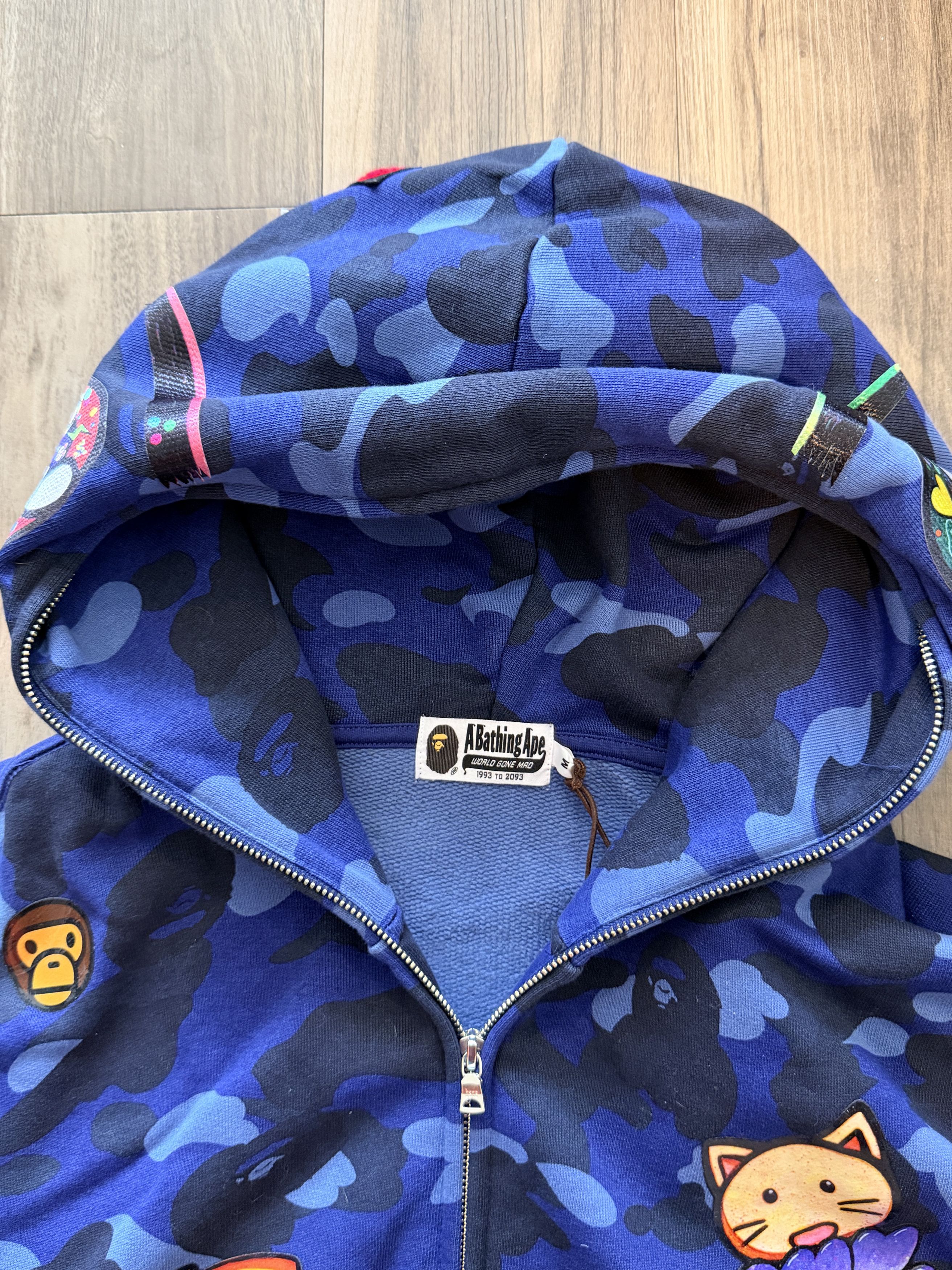 Bape Bape x Mr. Shark Full Zip Hoodie Navy Size US M / EU 48-50 / 2 - 8 Thumbnail