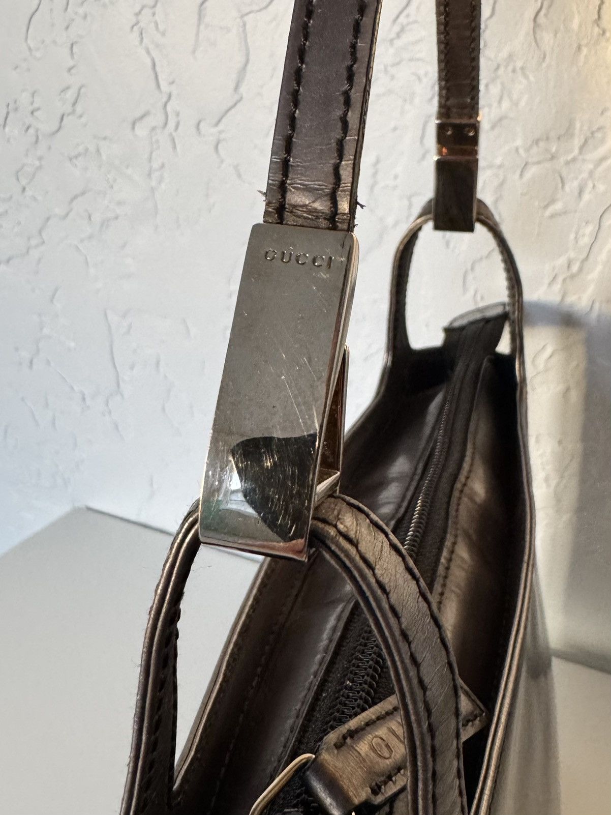 Gucci ★0% TAX★ Y2K GUCCI TOM FOR ERA METALLIC GUNMETAL HANDBAG Size ONE SIZE - 7 Thumbnail