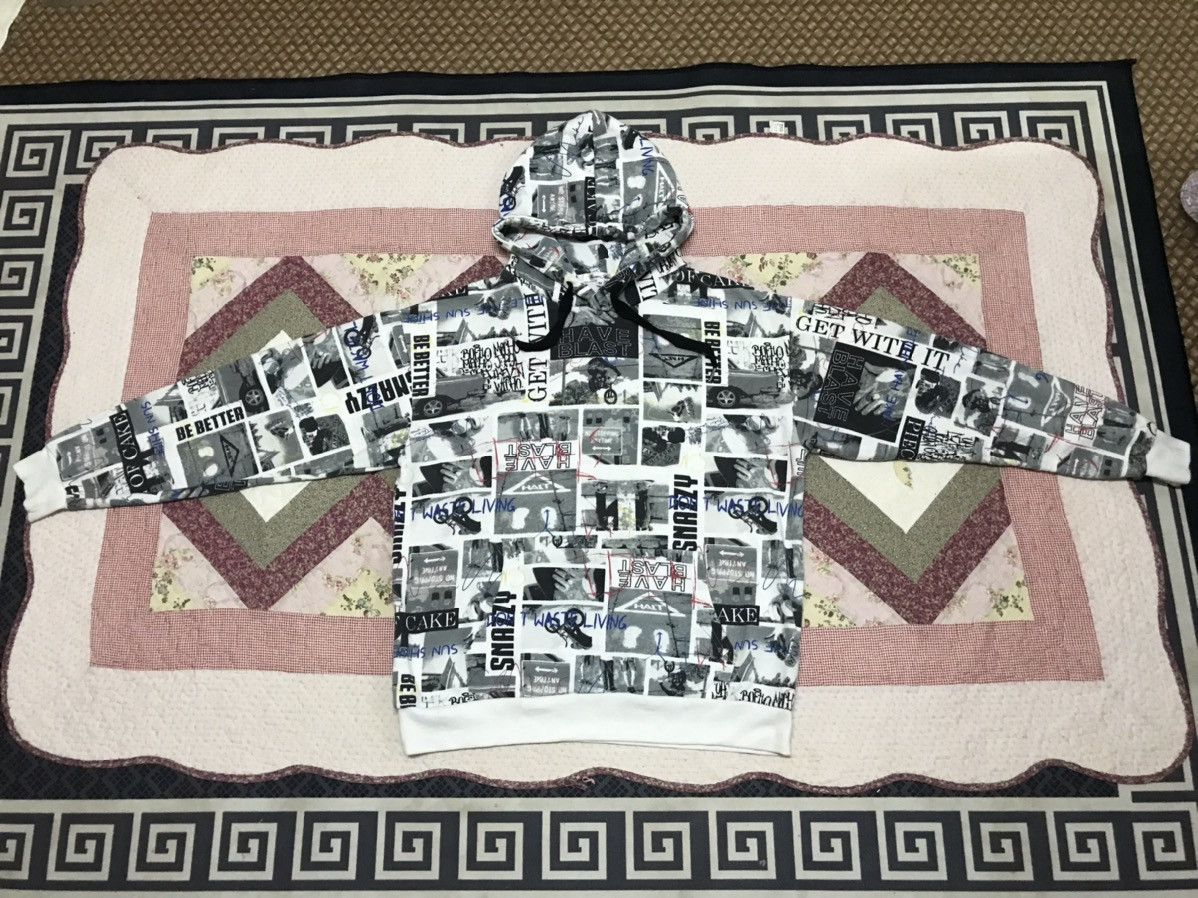 Japanese Brand × Vintage Y2K/2000s Thunder Storm Full Print Script Hoodie Baggy Size M / US 6-8 / IT 42-44 - 3 Thumbnail
