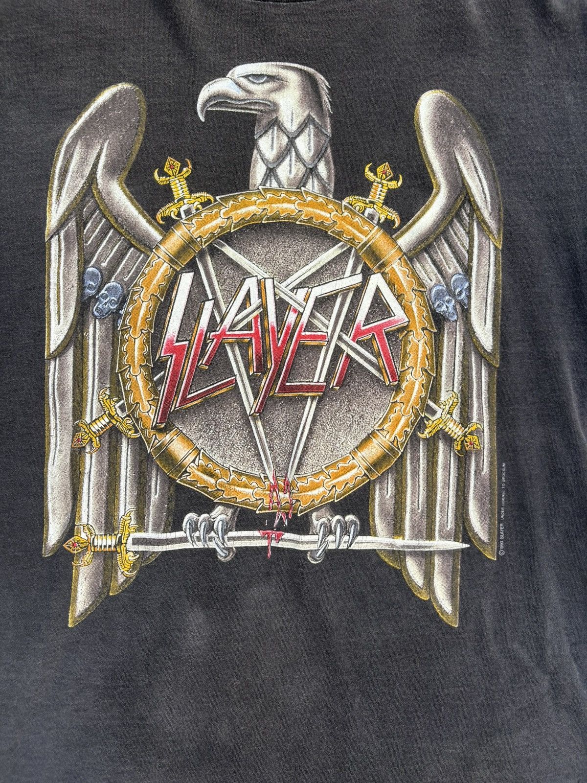 Band Tees Vintage 90s Slayer Tour T Shirt Size US L / EU 52-54 / 3 - 3 Thumbnail