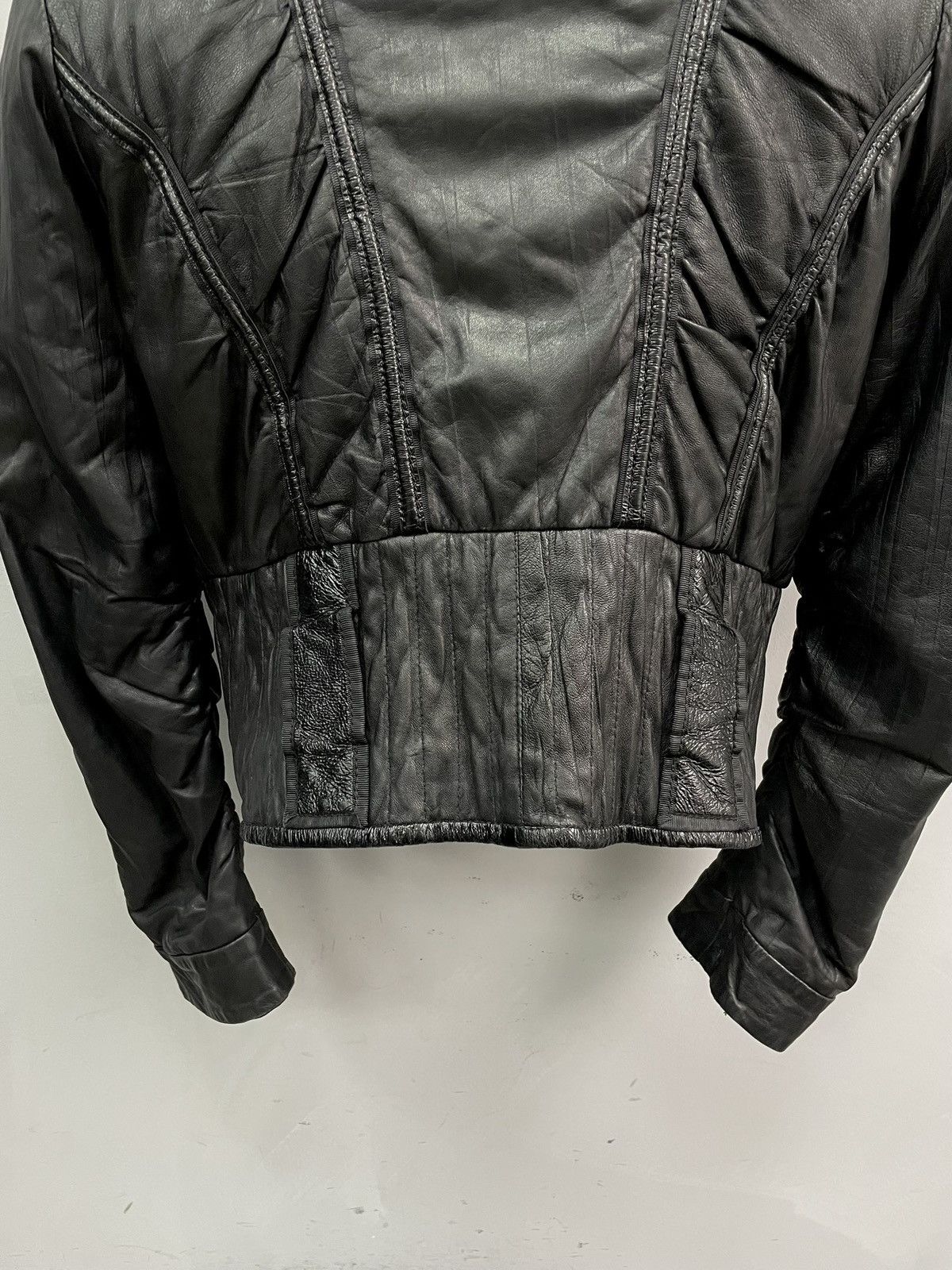 14th Addiction cropped with pockets Jacket Gothic leather Biker Avantgarde Size US S / EU 44-46 / 1 - 11 Thumbnail