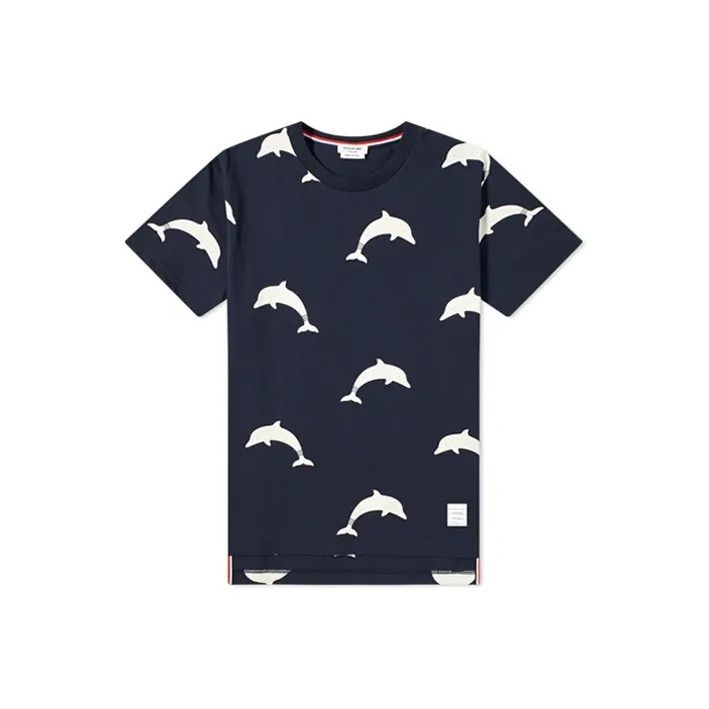 Thom Browne Thom Browne Dolphin Print Short Sleeve Tee Size US M / EU 48-50 / 2 - 1 Thumbnail