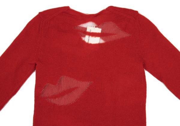 Comme des Garcons Comme Des Garcons Red vintage see-through lip design knit Size S / US 4 / IT 40 - 7 Thumbnail