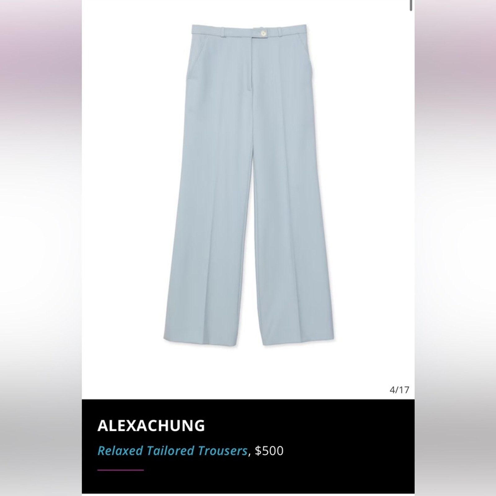 Alexa Chung Alexa Chung Relaxed Tailored Trousers in Light Blue Size 27" / US 4 / IT 40 - 1 Thumbnail