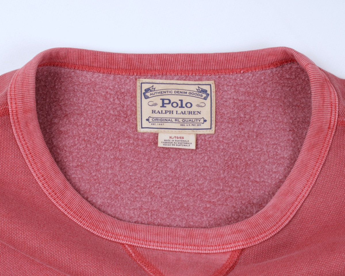 Polo Ralph Lauren × Ralph Lauren POLO Ralph Lauren Washed Red Garment Dyed Fleece Sweatshirt Size US XL / EU 56 / 4 - 13 Thumbnail