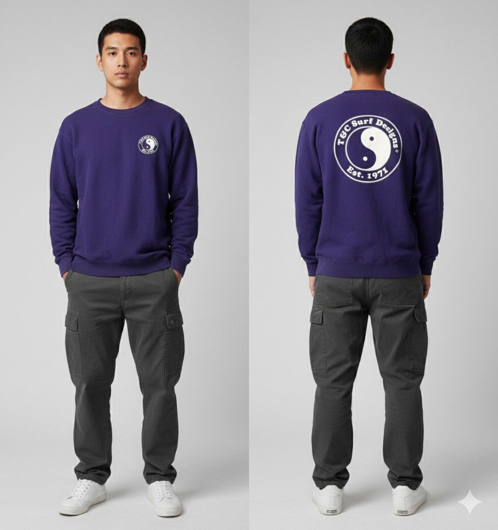 Vintage Vintage T&C Surf Design Yin Yang Sweatshirts Size US L / EU 52-54 / 3 - 1 Thumbnail