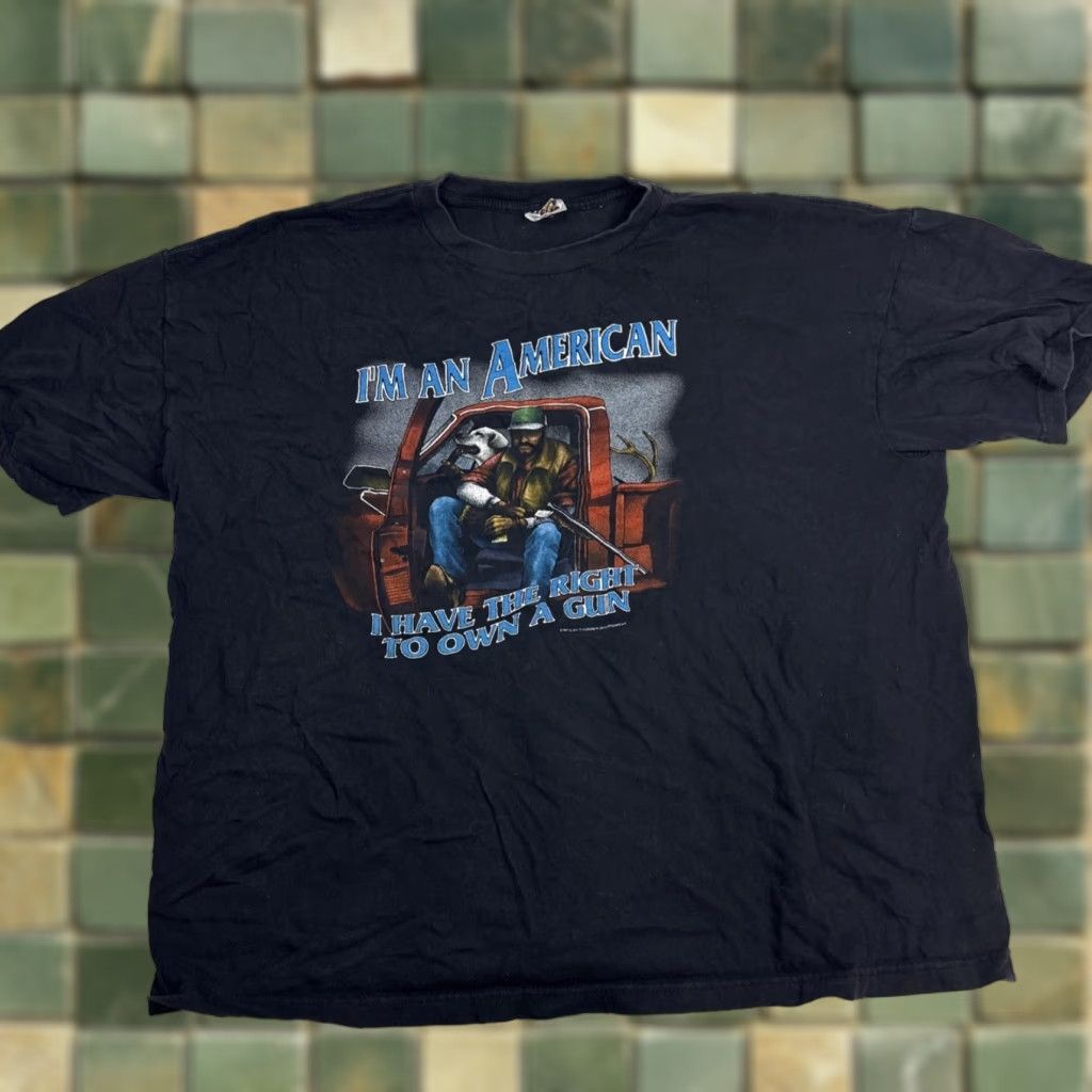 Vintage Thunder Sportswear T shirt Men’s XXL 2XL Black I’m An American Graphic Mens T-Shirt Black 2XL I’m An American Graphic Thunder Sportswear Size US XXL / EU 58 / 5 - 1 Thumbnail