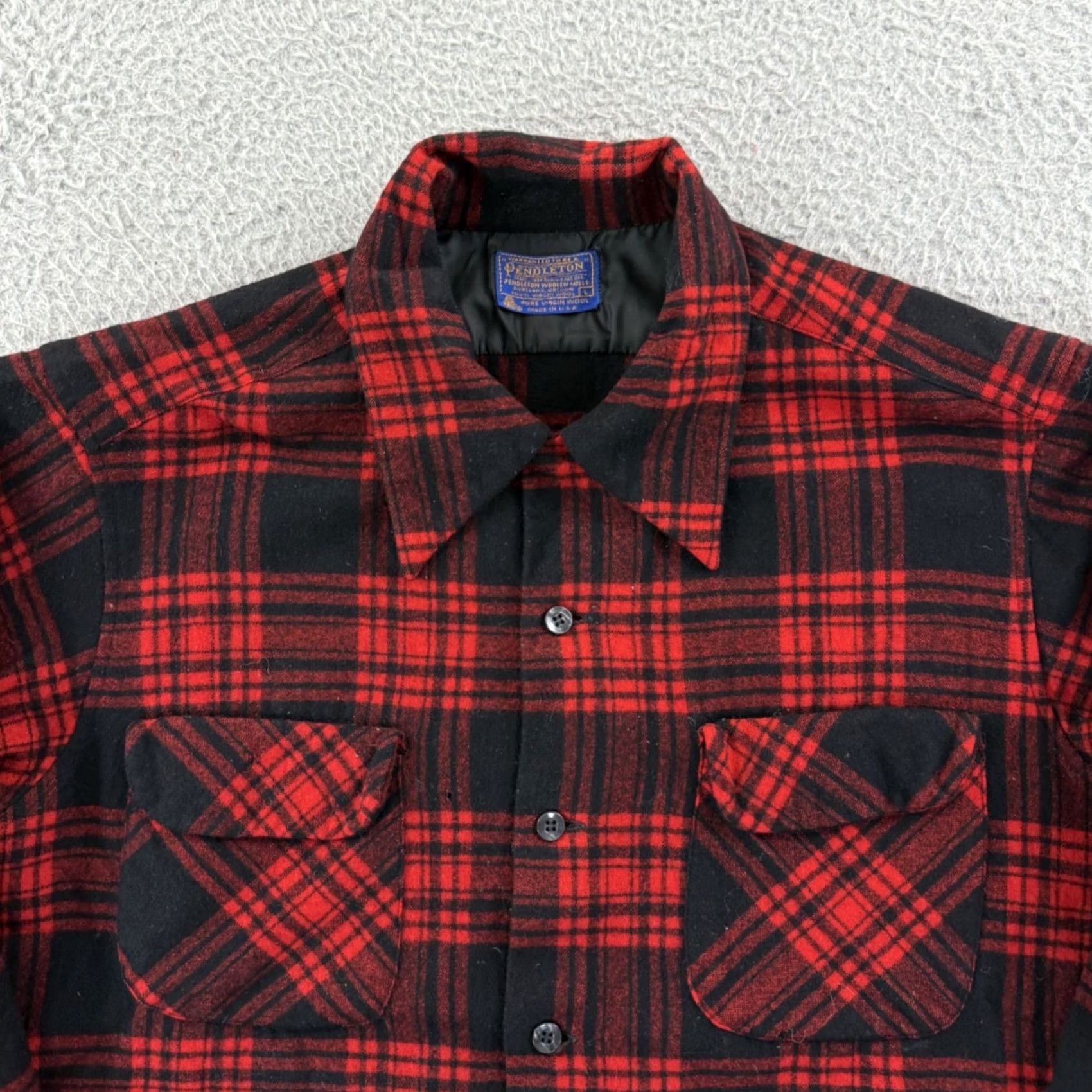 Pendleton VINTAGE Pendleton Shirt Womens Large Red Plaid 90s Wool Loop Collar Button Up Size L / US 10 / IT 46 - 3 Thumbnail
