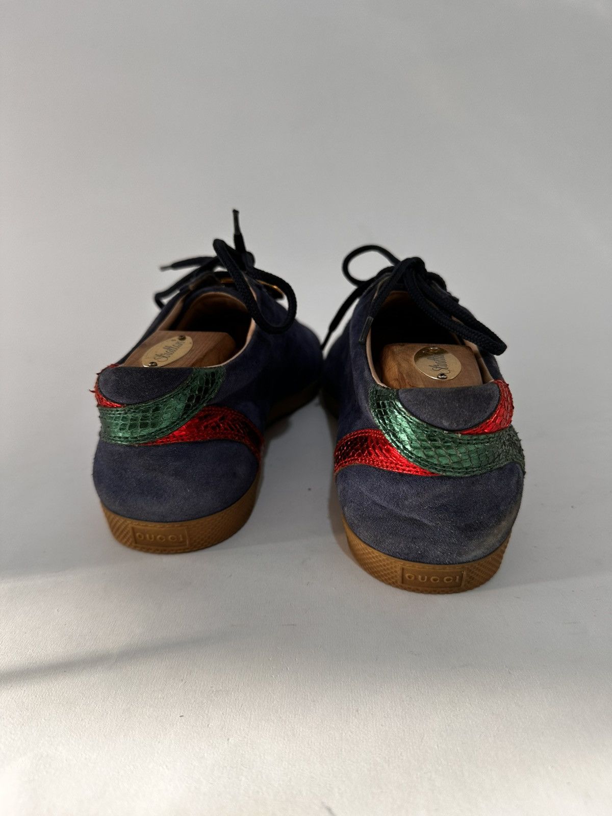 Gucci Gucci G74 GG Blue Suede Low Top Sneakers Size US 9.5 / EU 42-43 - 7 Thumbnail
