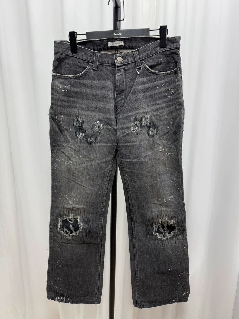 Number (N)ine Sz 4 NUmber Nine 01SS Bullet Hole Distressed Denim