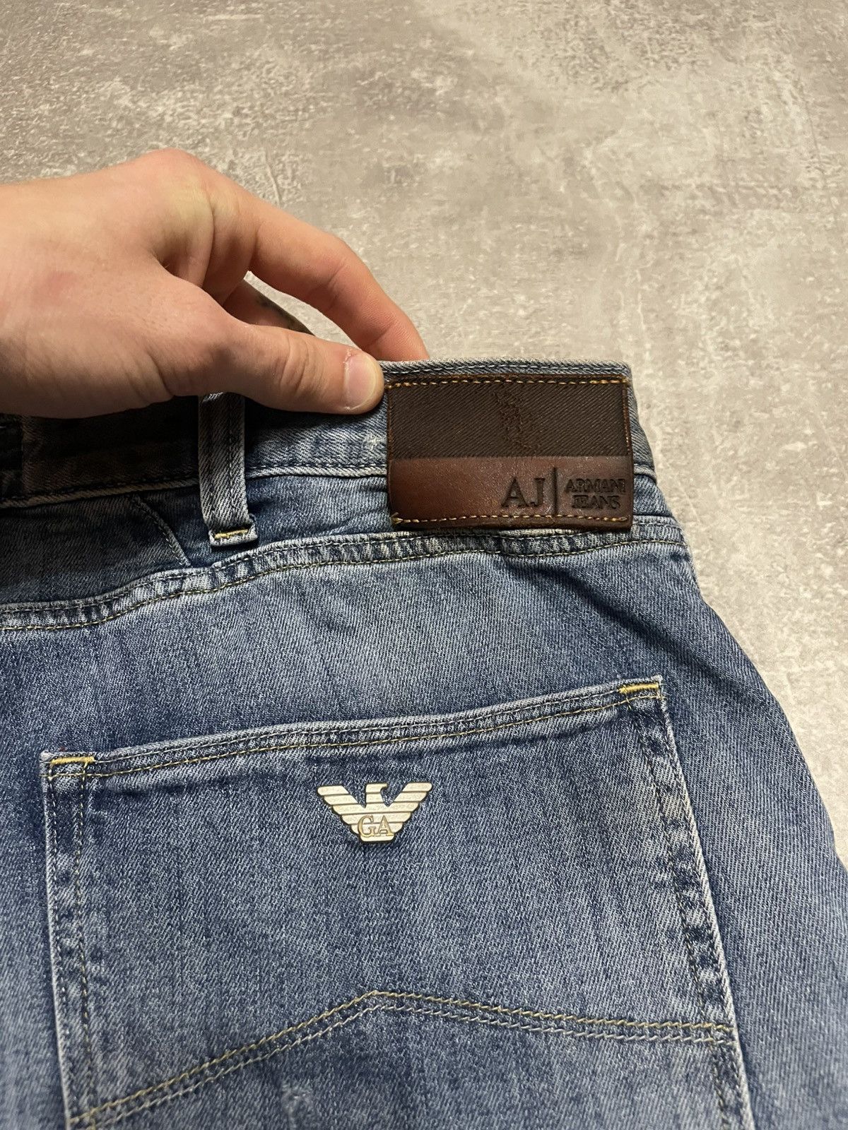 Armani Vintage Armani Jeans Metallic Logo Denim Size 33 Size US 33 - 18 Thumbnail