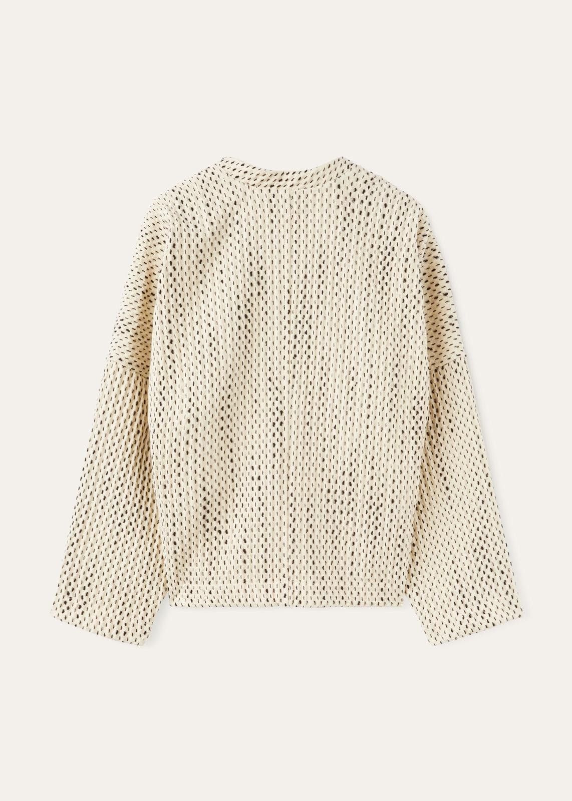 Loro Piana o1srvl11e0725 FAN6863 Collarless Jacket in Cream/Black Size M / US 6-8 / IT 42-44 - 2 Thumbnail