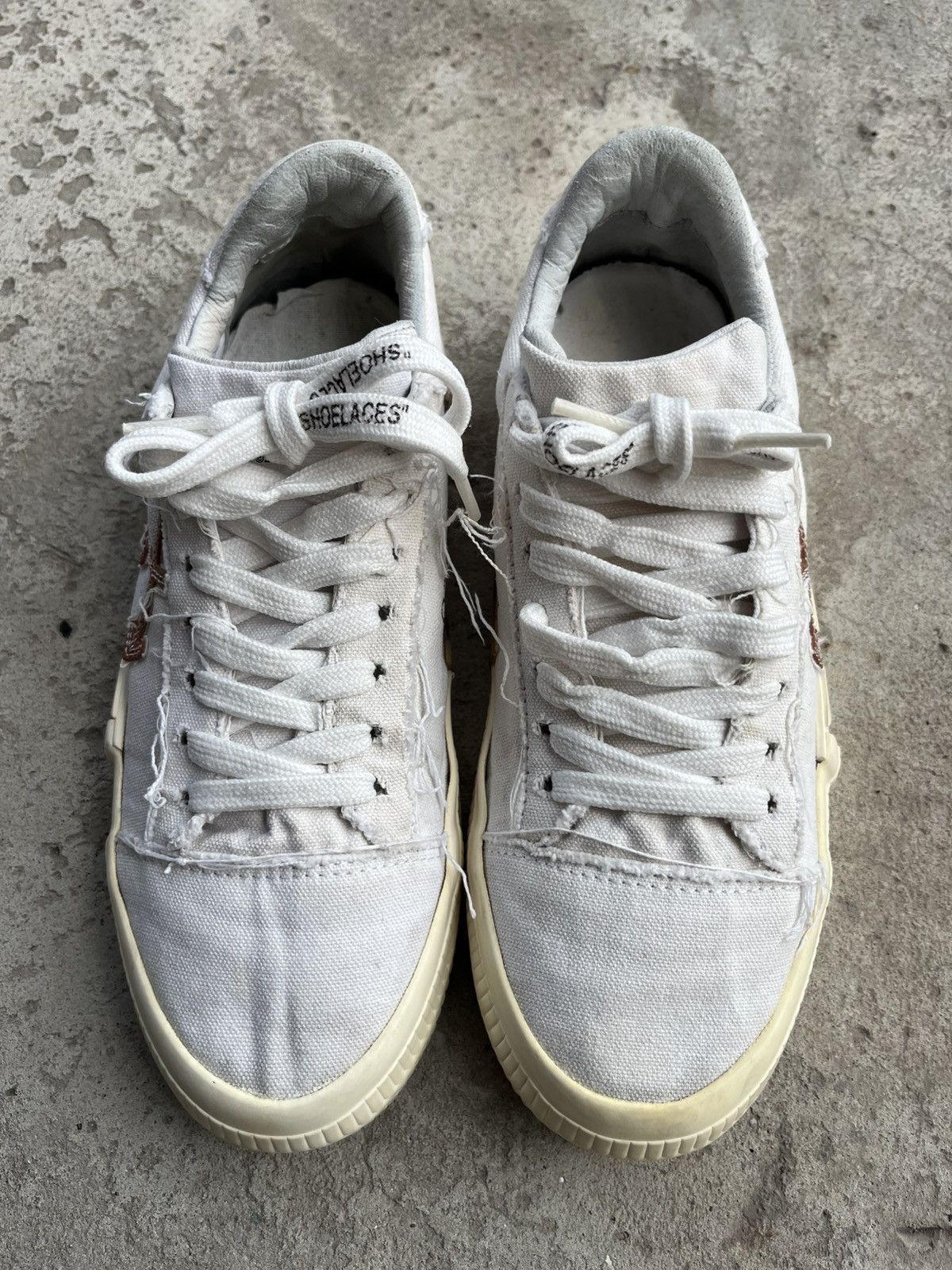 Off-White Off-White Vulcanized Canvas Distressed Low-top Sneakers Y2K Size US 6 / EU 39 - 2 Thumbnail