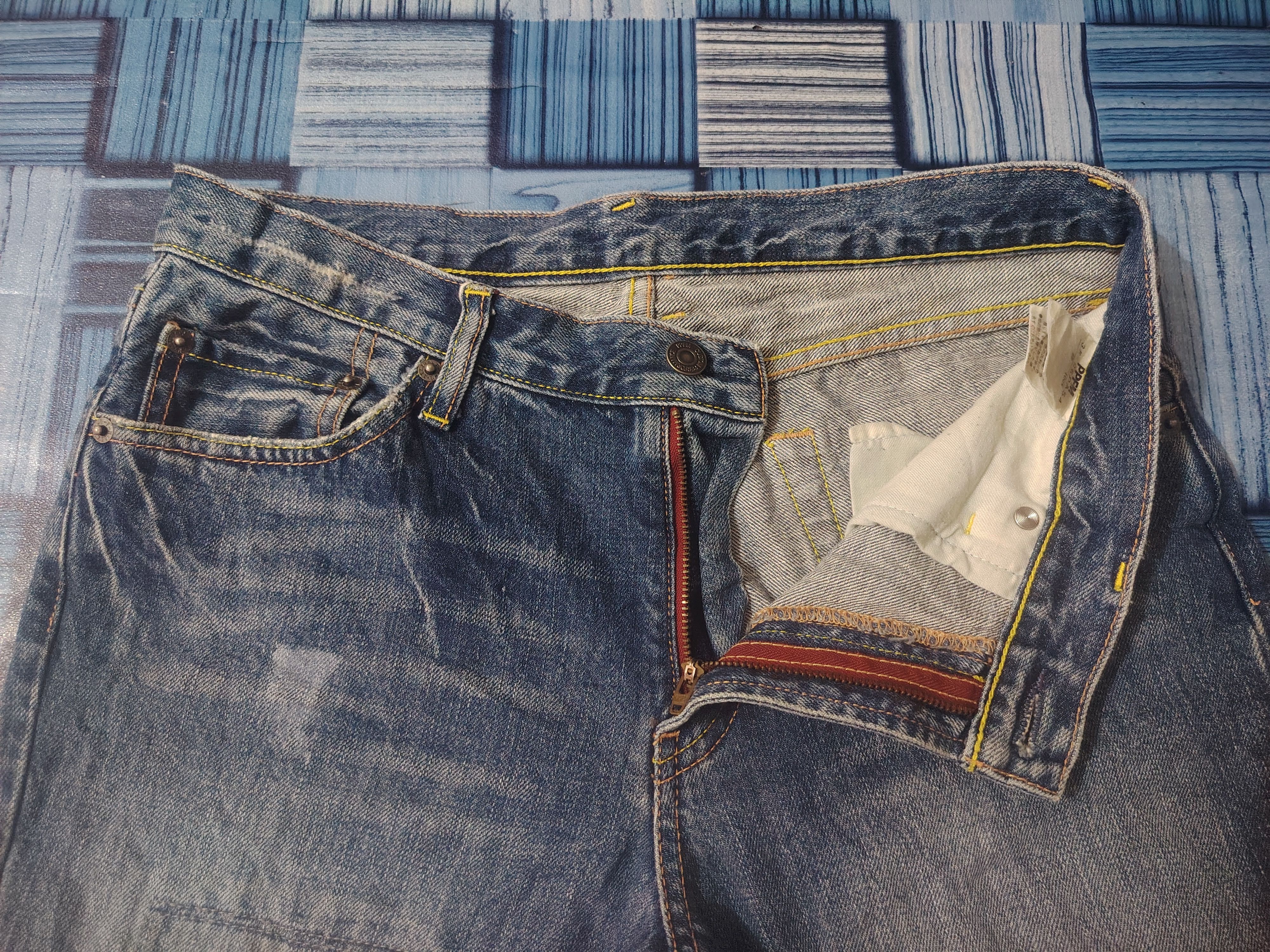 PPFM Japanese PPFM Distressed Jeans Size US 31 - 10 Thumbnail