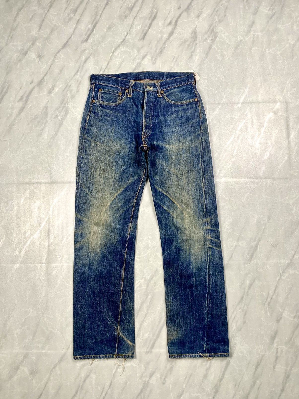 The Real McCoy's Rare Vintage Joe Mccoy Washed Selvedge Denim Size US 30 / EU 46 - 2 Thumbnail