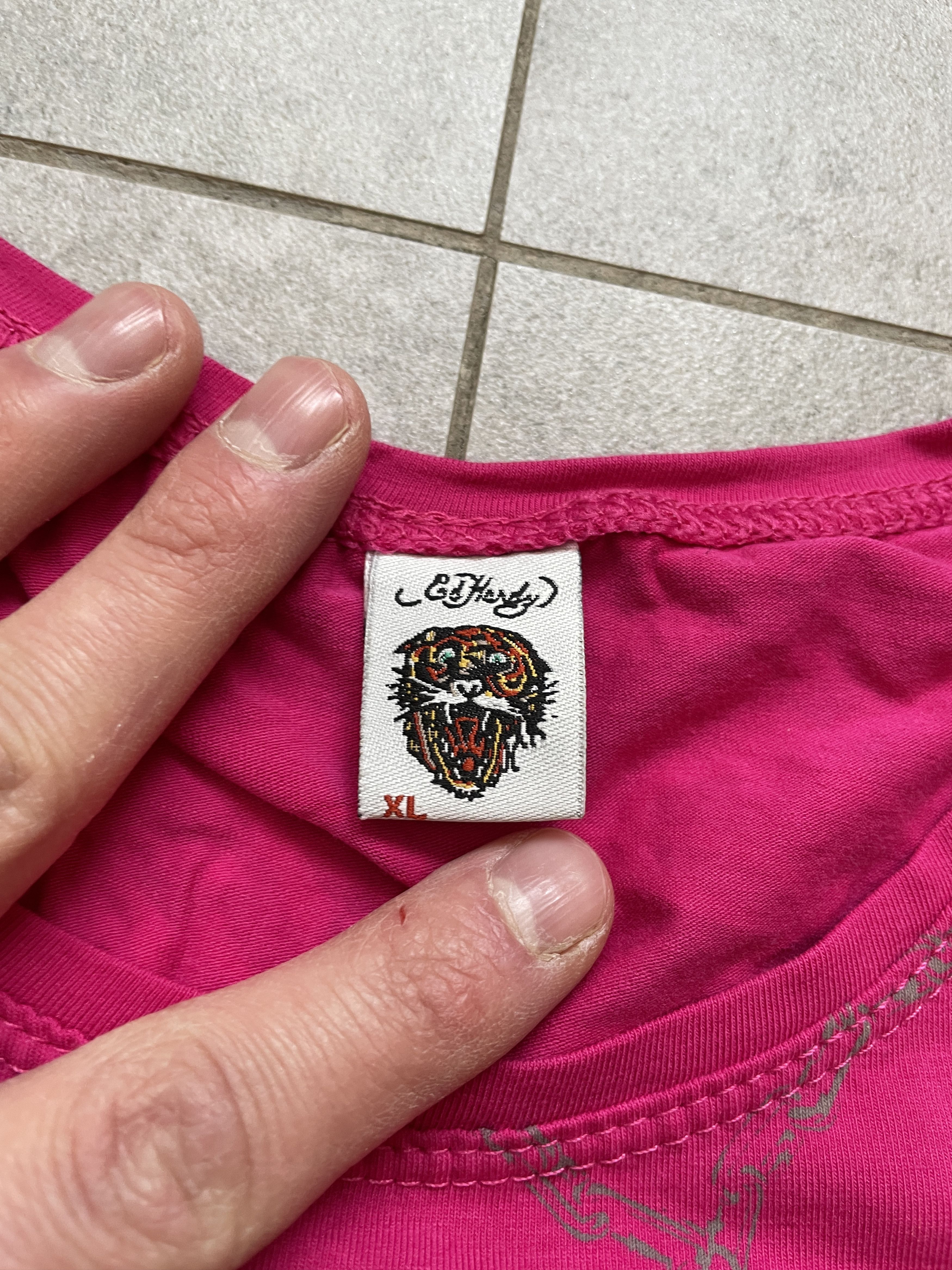 Christian Audigier × Ed Hardy × Vintage ED HARDY Y2K PINK CHRISTIAN AUDIGIER TEE Size M / US 6-8 / IT 42-44 - 4 Thumbnail