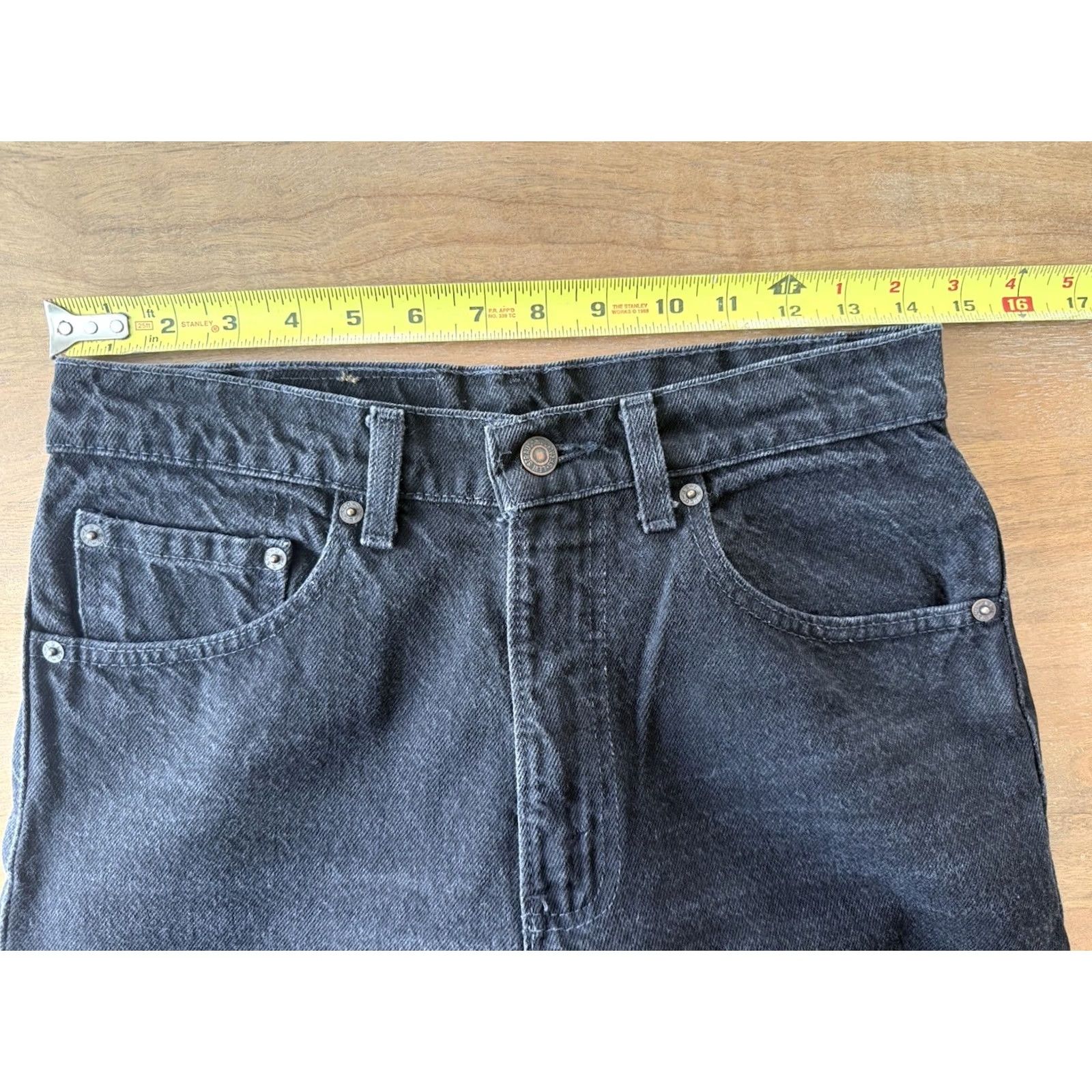 Levi's VTG Levi's 550 Jeans 31x34 Black Relaxed Fit Tapered 90s Mens Womens 29x33 Denim Cotton Button Zip 5-Pocket Logo USA Size 24" / US 00 / IT 34 - 7 Thumbnail