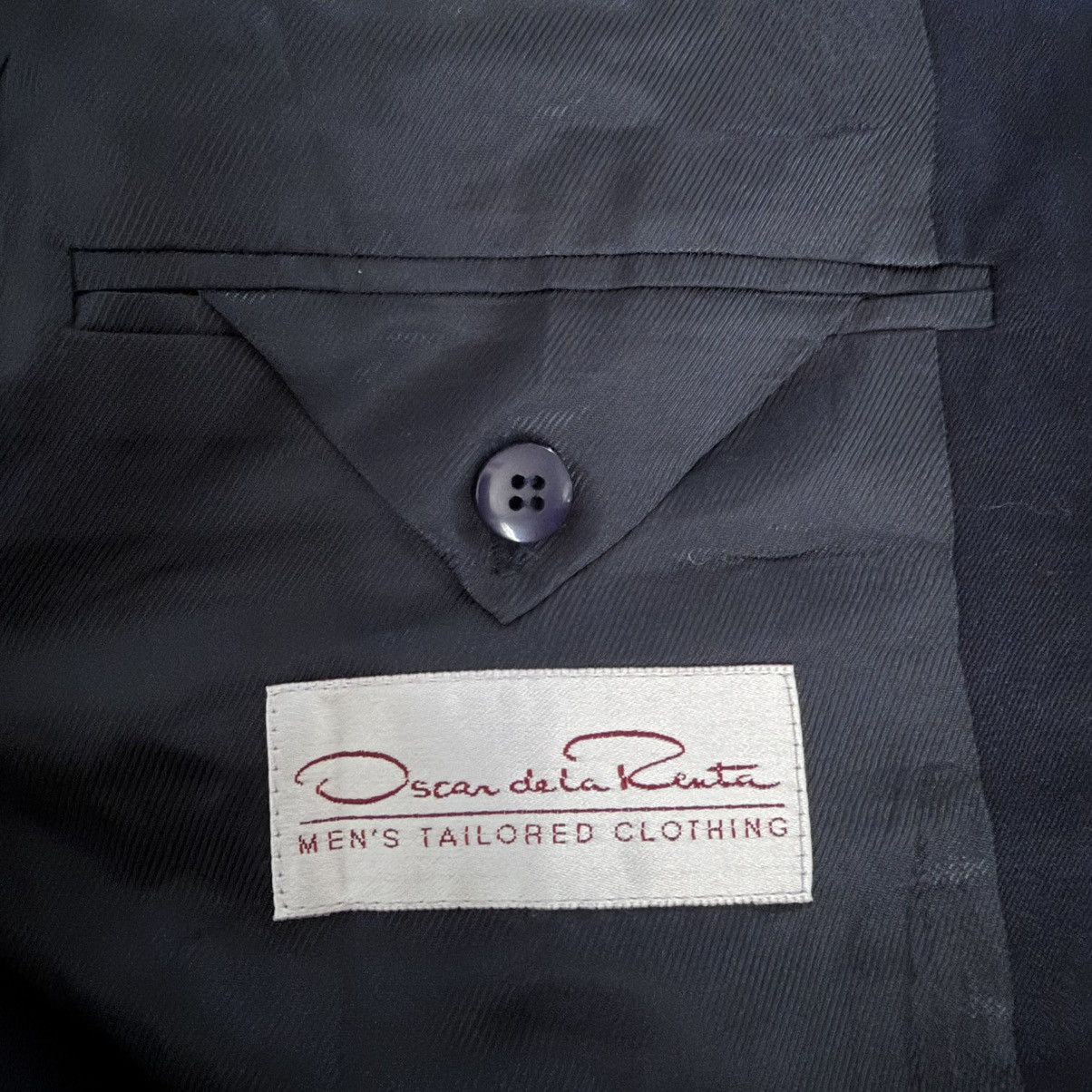 Oscar De La Renta TG Men’s Oscar de la Renta Suit Jacket Blazer Navy Wool Size 42R - 5 Thumbnail