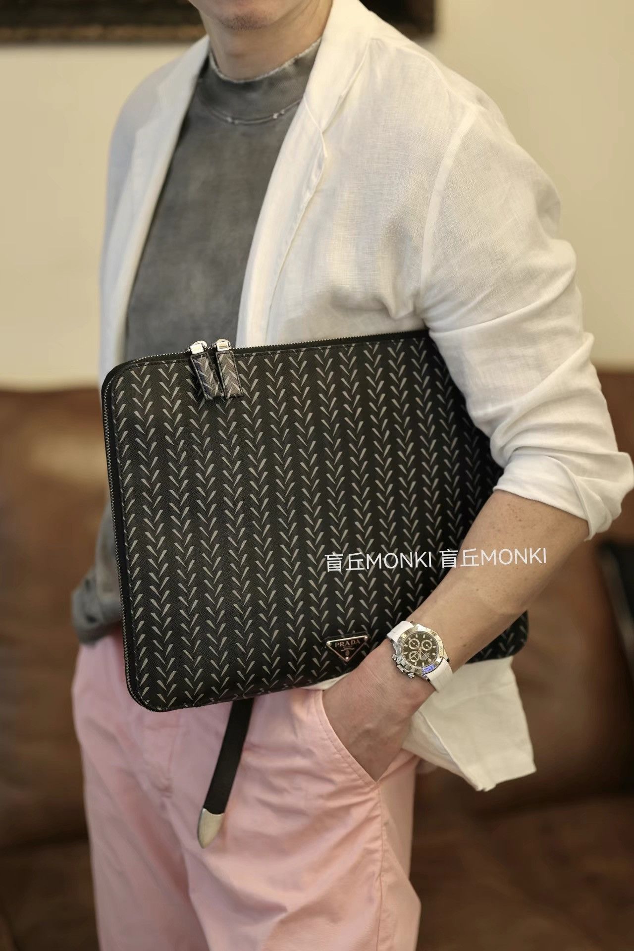 Prada Prada Men's Clutch Laptop Document Multi-purpose Bag K32 Size ONE SIZE - 8 Thumbnail