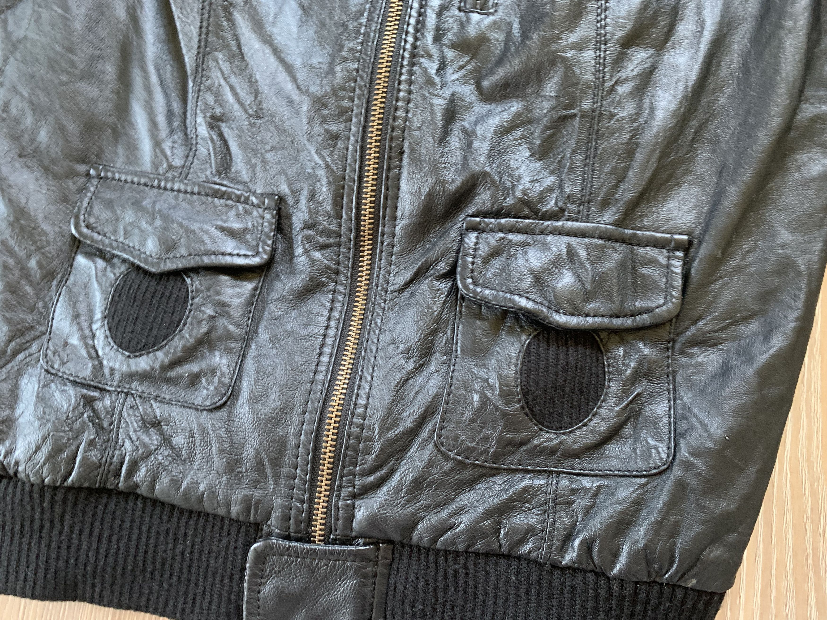 Other No Name Black Leather Bomber Jacket Size S / US 4 / IT 40 - 6 Thumbnail