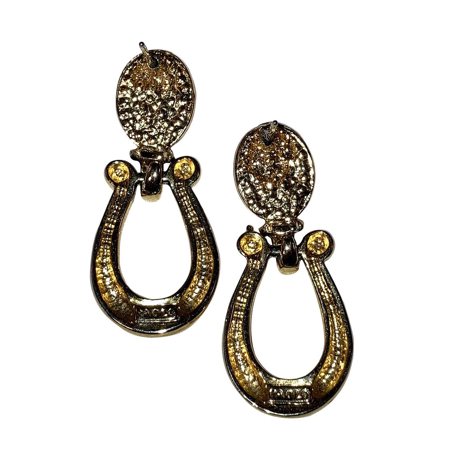 Designer Paolo Gucci Simulated Pink Sapphire Lucite Stirrup Earrings Size ONE SIZE - 4 Thumbnail