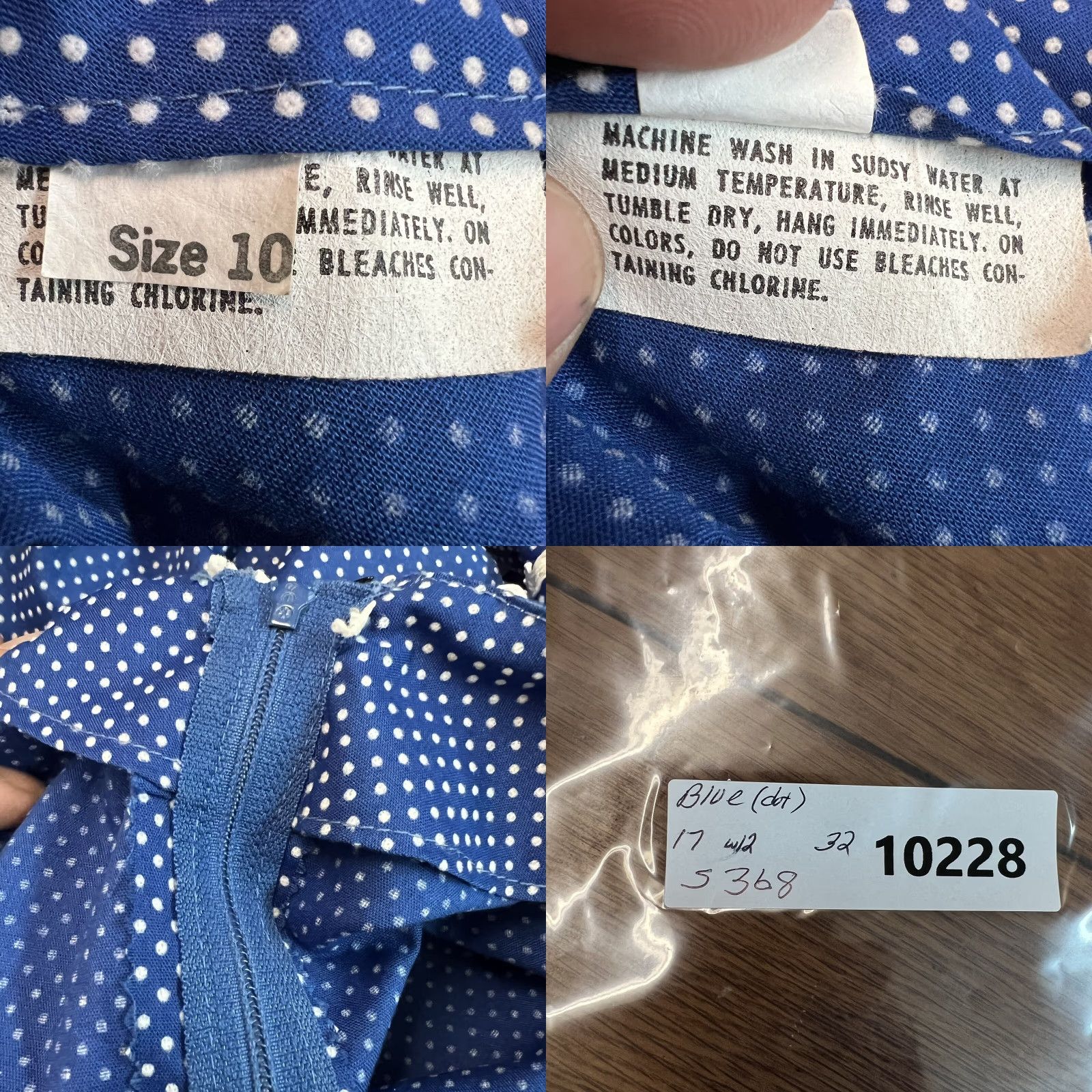 DANCER VINTAGE True Vintage Prairie Dance Polka Dot Dress Women's Size 10 Blue Flutter Sleeve A-Line Party Cocktail Western Size L / US 10 / IT 46 - 8 Thumbnail
