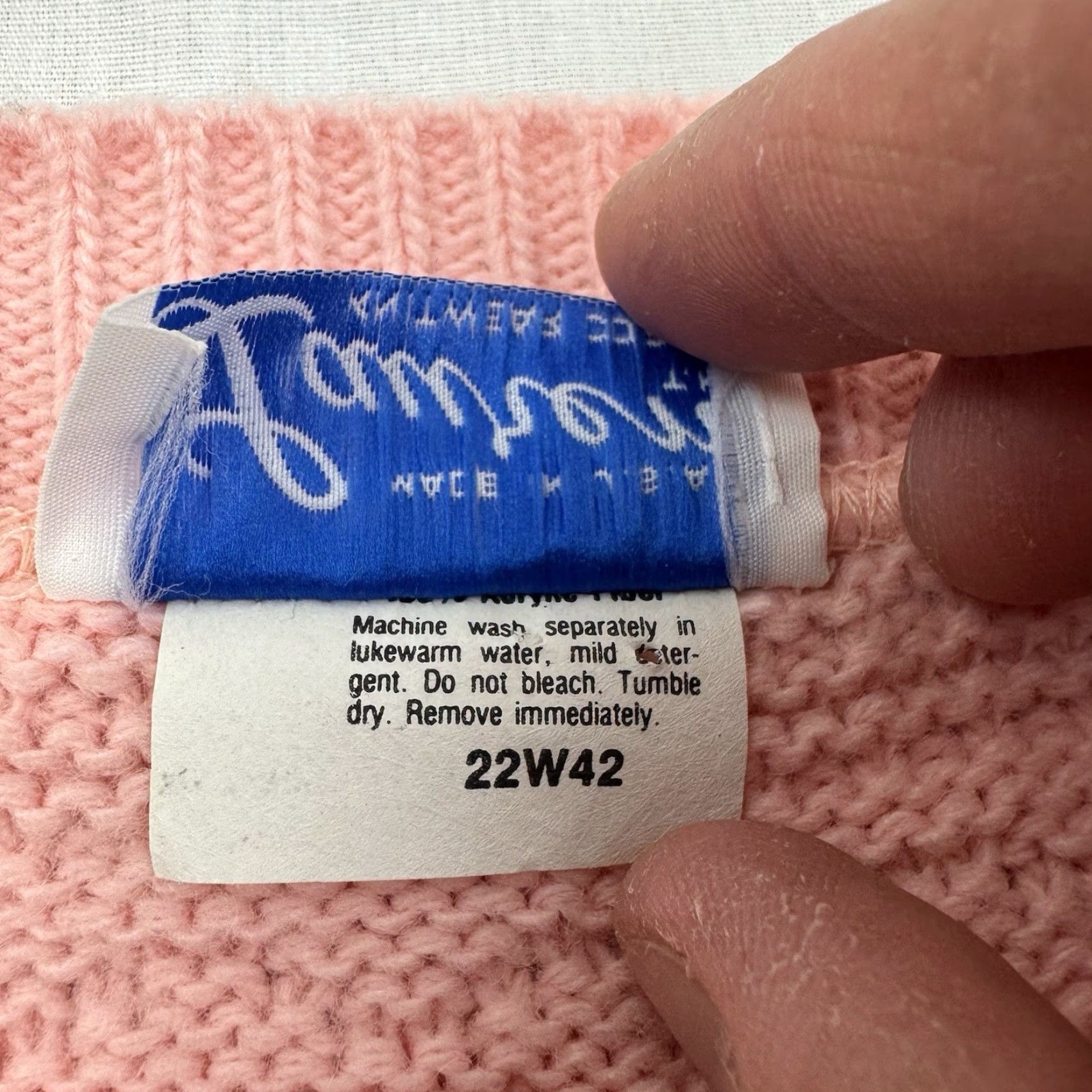 Pinko VINTAGE Lauren Sweater Women’s Medium Pink Knit Floral 1980s Classic USA Size M / US 6-8 / IT 42-44 - 5 Thumbnail