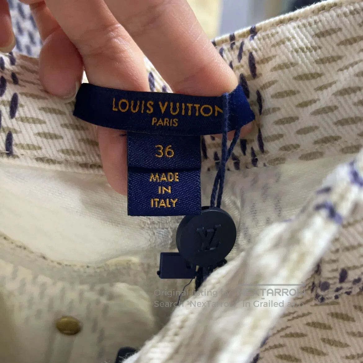 Louis Vuitton Louis Vuitton size 36 Beige checkered pattern jeans with a Size 26" / US 2 / IT 38 - 8 Thumbnail