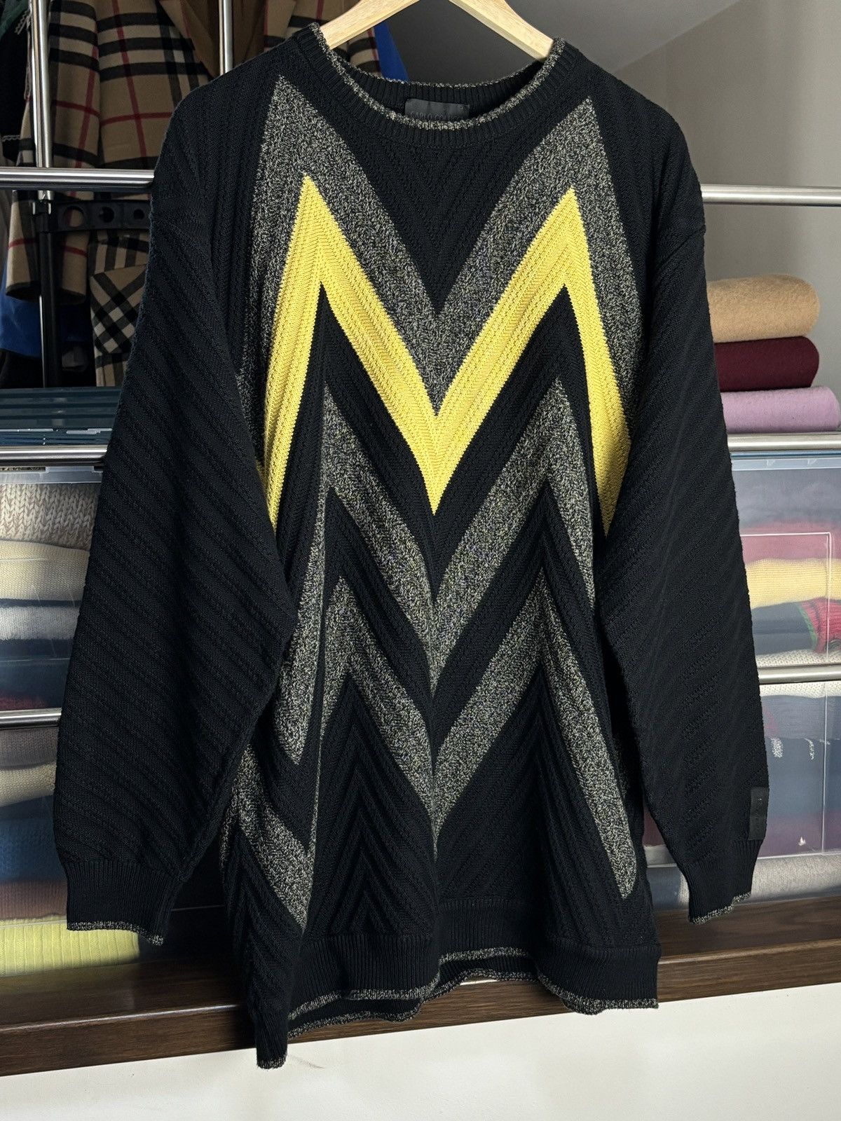 Carlo Colucci Carlo Colucci Vintage Knit Sweater Geometric Pattern Size US XL / EU 56 / 4 - 2 Thumbnail