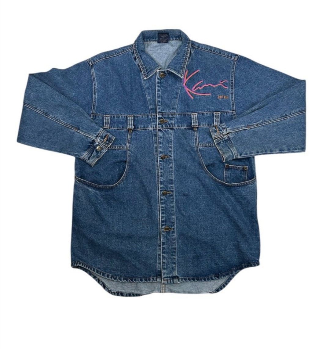 Karl Kani Vintage 90s KARL KANI Denim Jacket Shirt 2pac Tupac Hip