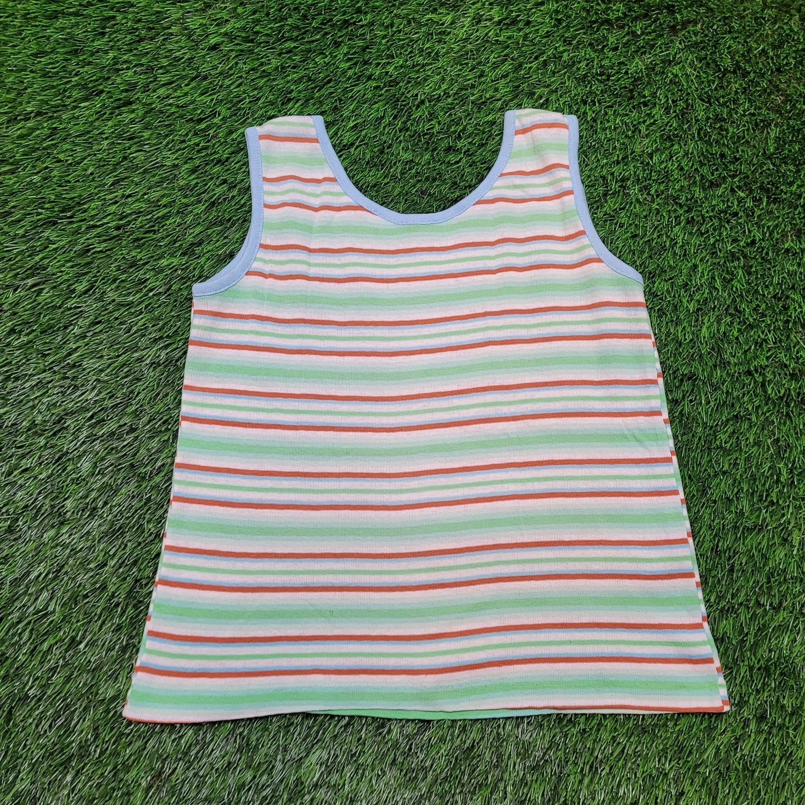 Vintage VTG 70s Striped Tank Top Womens XS S Single Stitch USA Size XS / US 0-2 / IT 36-38 - 1 Thumbnail