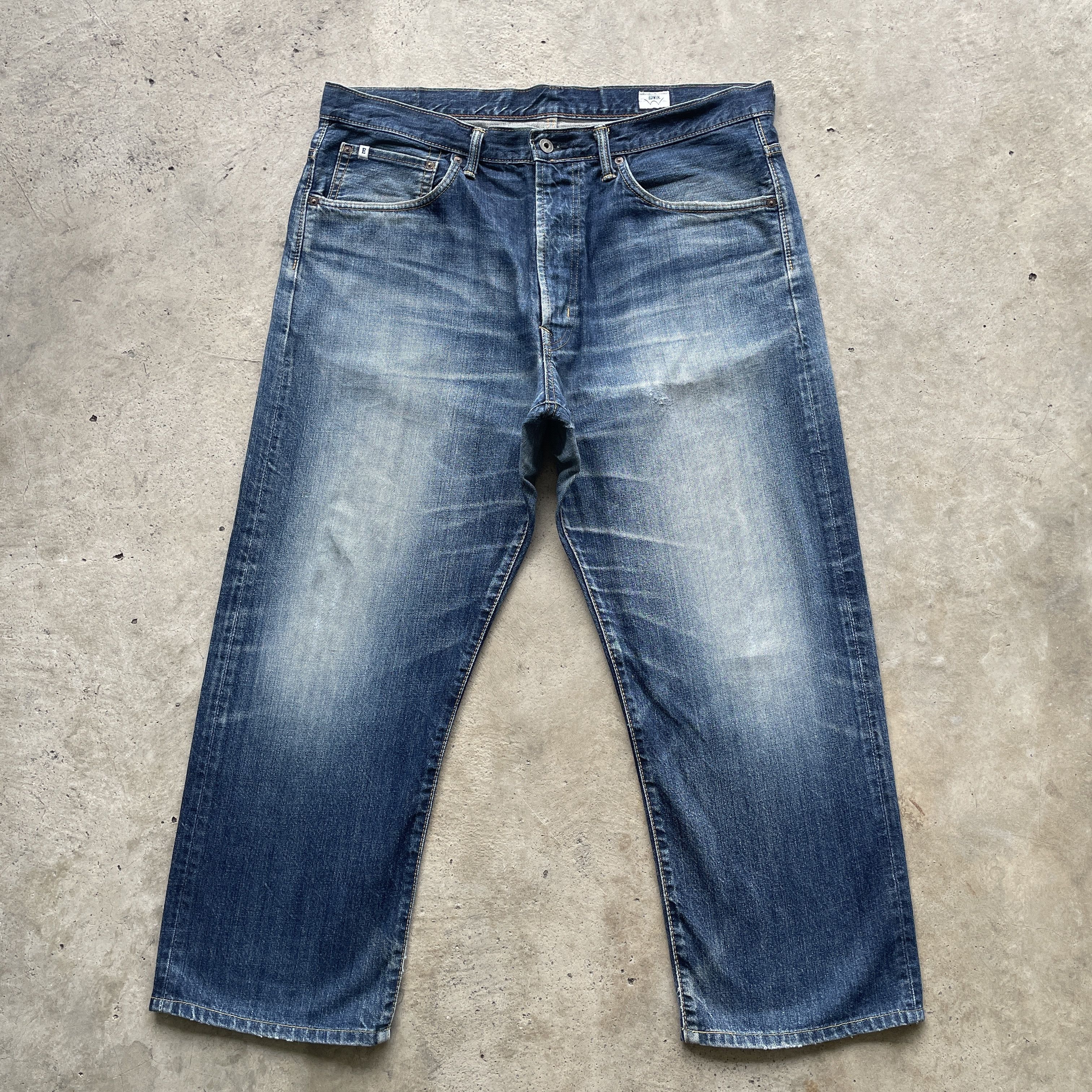 Edwin × Japanese Brand × Jean W39💥 Vintage Edwin Faded Made In Japan Jeans Pants Denim Size US 39 - 2 Thumbnail
