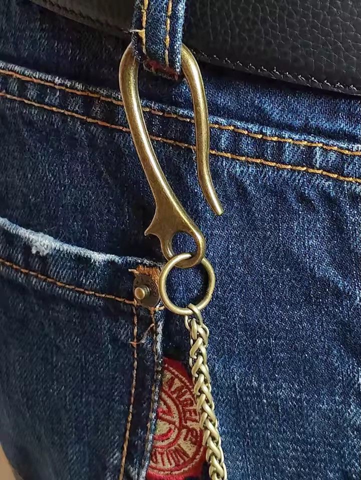 Other 5 mm snake chain Feather pendant U hook clasp keychain Size ONE SIZE - 2 Thumbnail