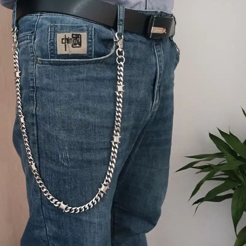 Jewelry Wire Barbed Cuban Link Chain Belt keychain Size ONE SIZE - 1 Thumbnail
