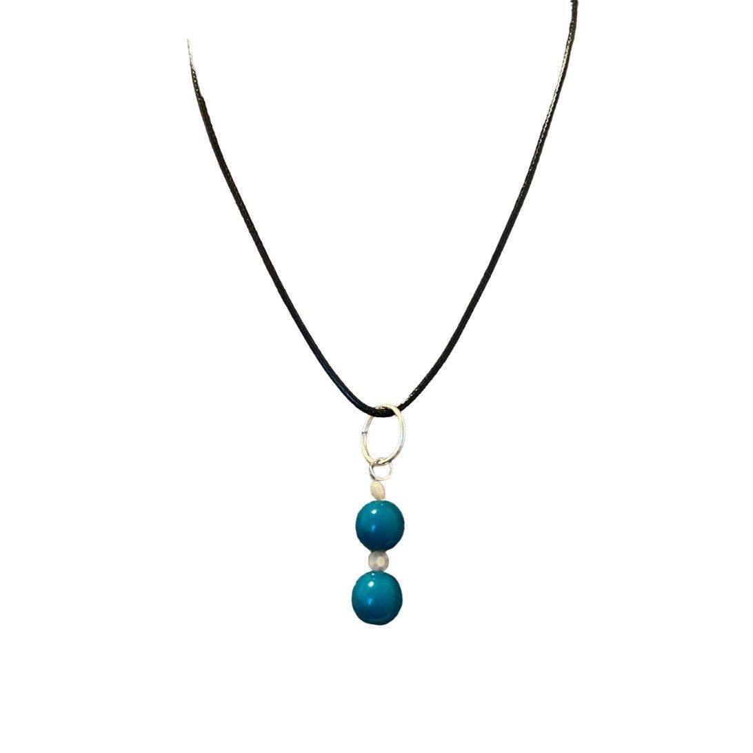 Handmade Handmade blue bead pendant necklace Size ONE SIZE - 1 Thumbnail