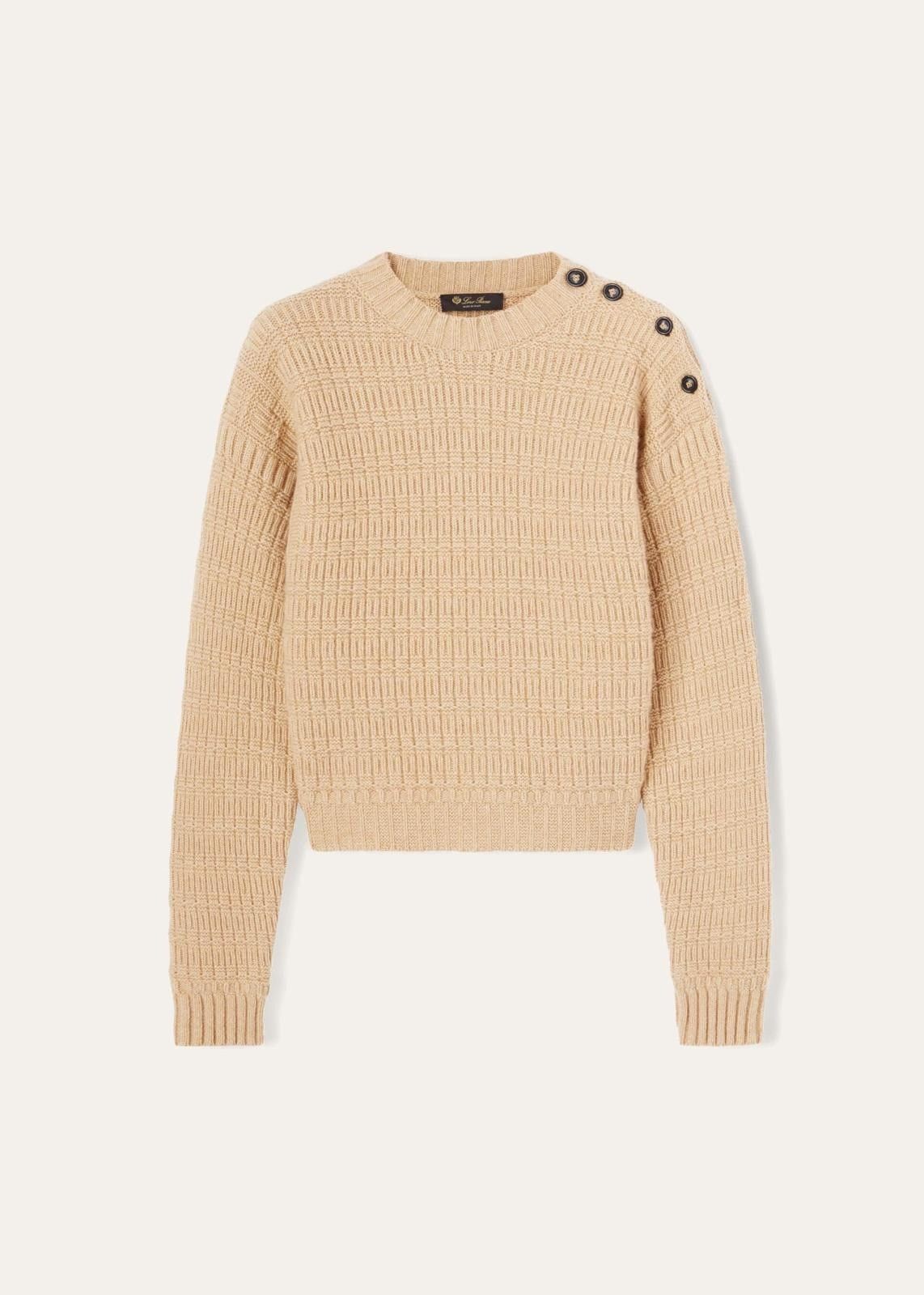 Loro Piana o1srvl11e0824 New Plymouth Crew Neck Sweater in Beige Size XL / US 12-14 / IT 48-50 - 1 Thumbnail