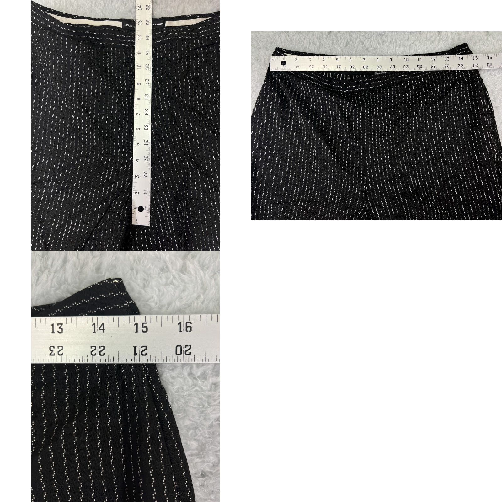Ellen Tracy Linda Allard Ellen Tracy Pants Womens 10 Black White Striped Wool Blend Size 32" / US 10 / IT 46 - 9 Thumbnail