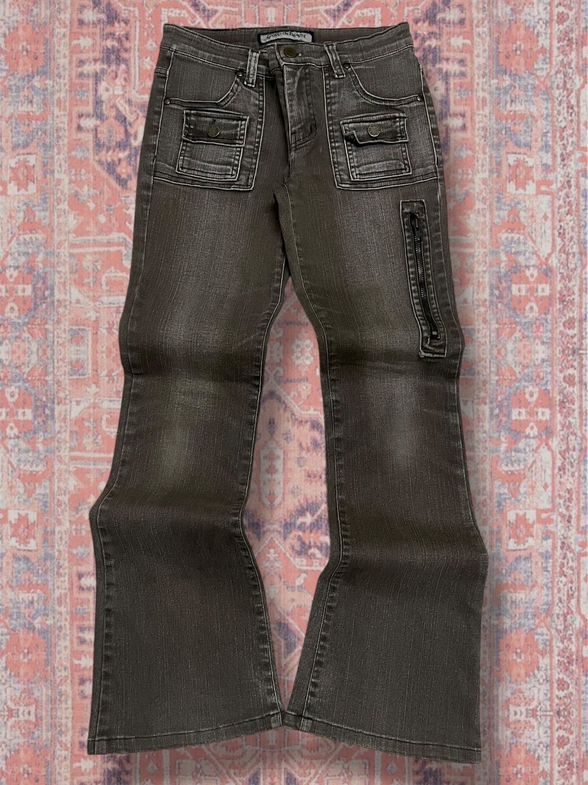 Japanese Brand Vintage 1990s Japan Designer Coupe De Beaute Flared Denim Size US 27 - 1 Thumbnail