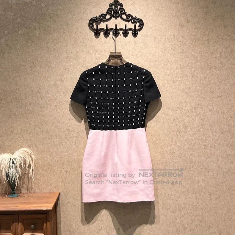 Valentino Valentino Black and pink color-blocked rhinestone dress Size S / US 4 / IT 40 - 2 Thumbnail