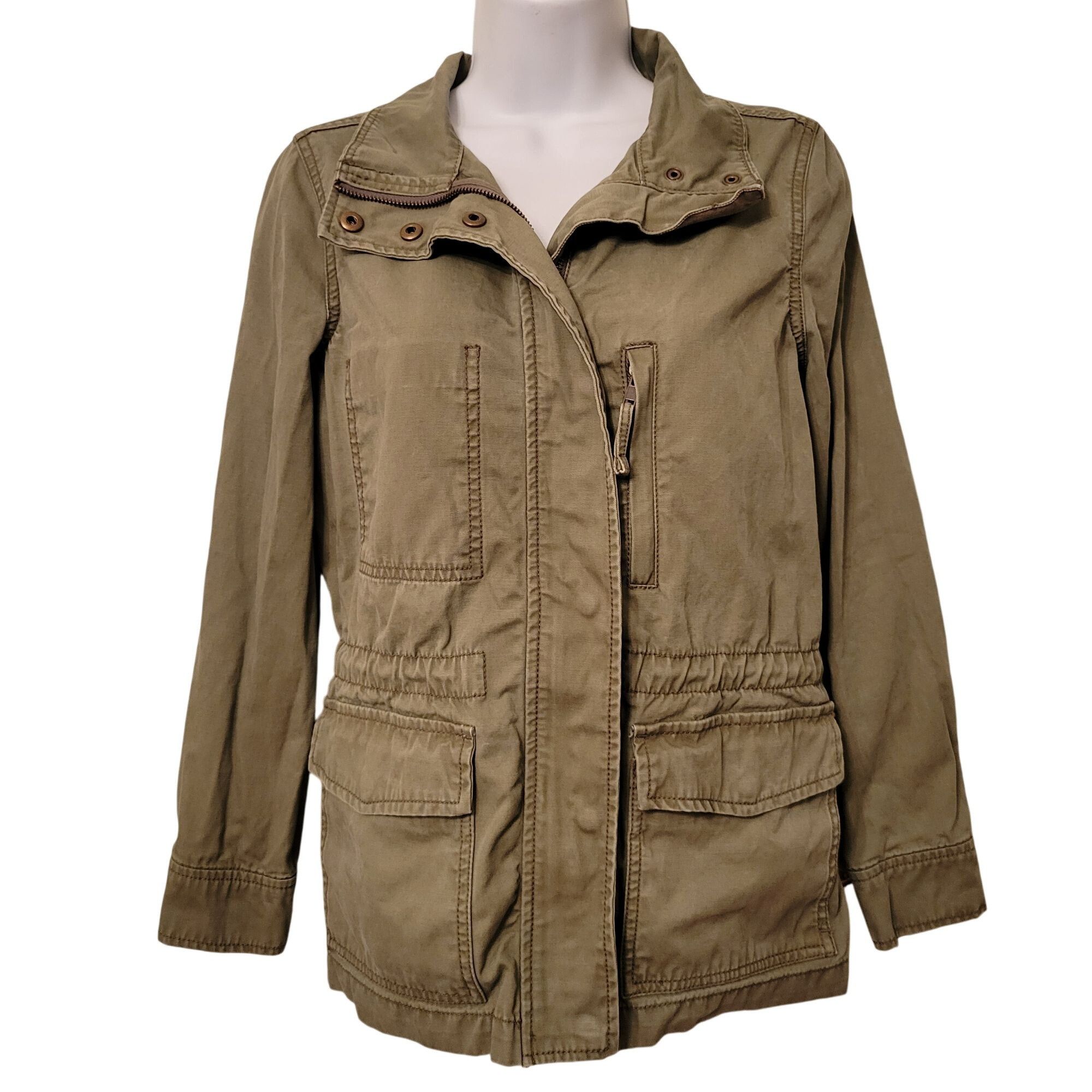 Madewell Madewell XS Olive Green Moto Military Army Utility Jacket PA Size XS / US 0-2 / IT 36-38 - 1 Thumbnail