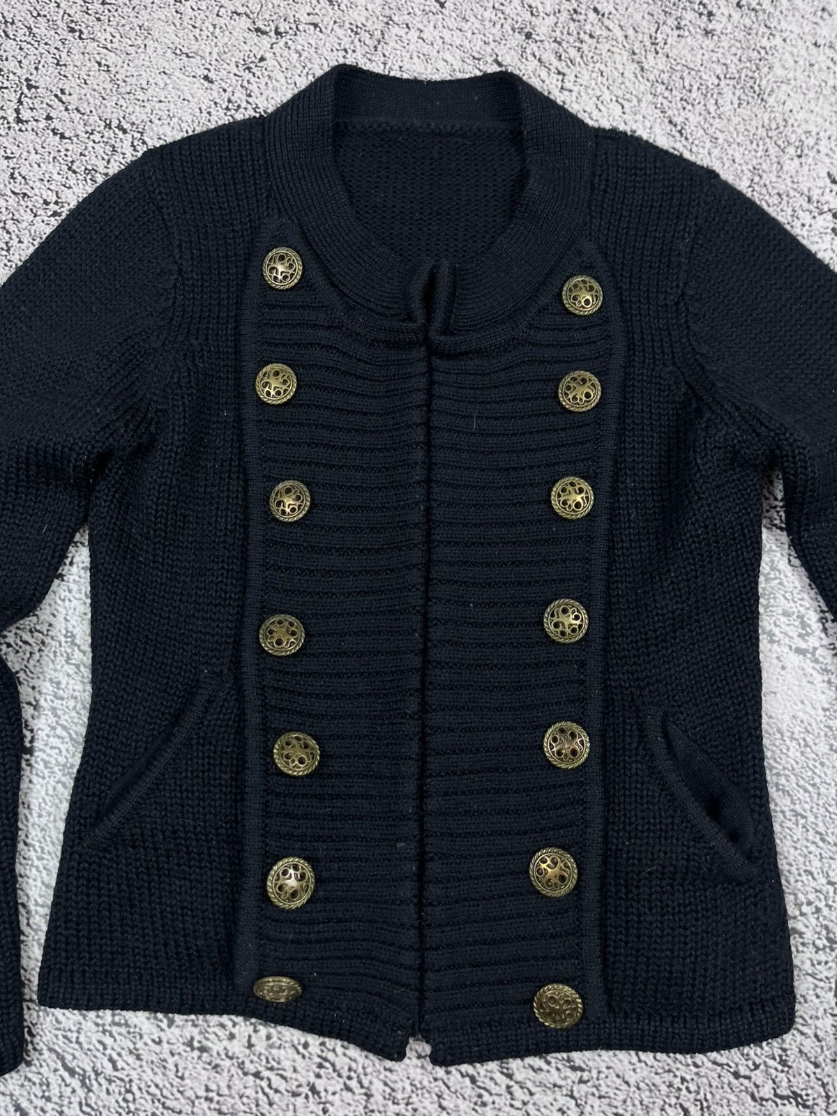 Japanese Brand Vintage Y2K Napoleon Military Knit AvantGarde Jacket Gothic Size S / US 4 / IT 40 - 4 Thumbnail