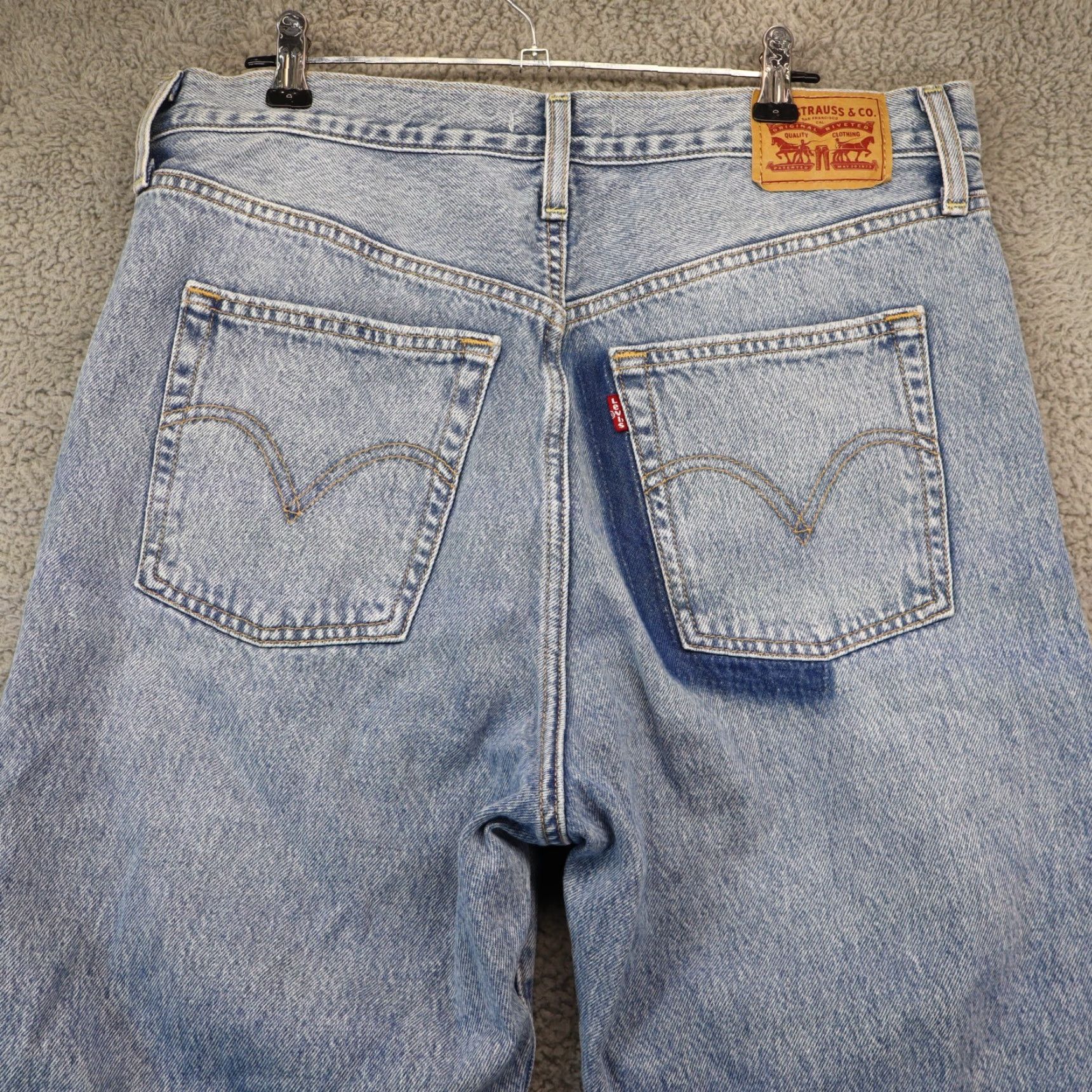 Levi's Levi's Premium Ribcage Jeans Women 32x27 Ankle Straight Distressed Button Denim Blue Medium 5-Pocket Regular Classic Washed Size 24" / US 00 / IT 34 - 3 Thumbnail